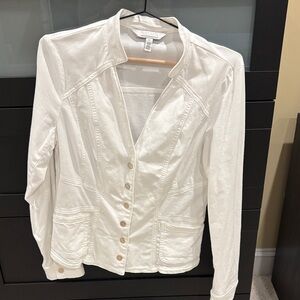 White House Black Market White Jean Jacket